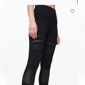 Lululemon Wunder Under Mix and Mesh Leggings Size 6